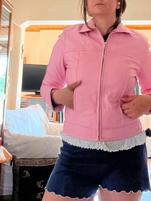 Passager women's faux leather jacket medium, like new, pink