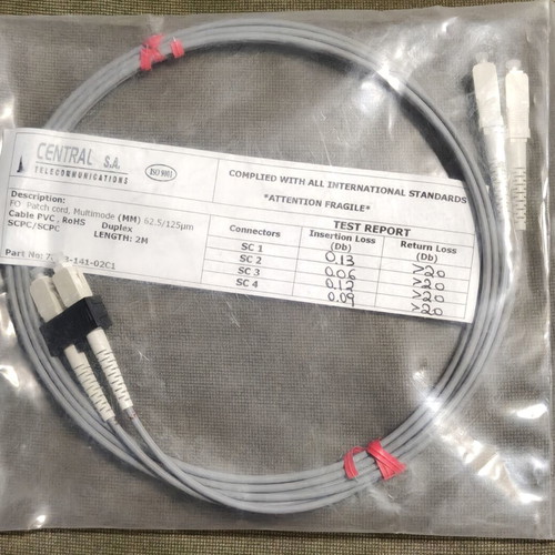 Central 2m Optical Fiber Patch Cord multimode LC to SC new