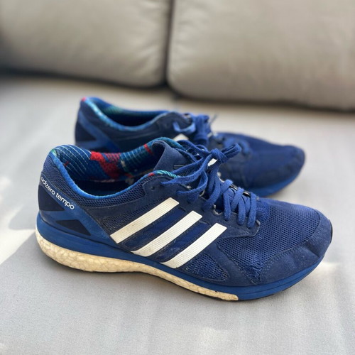 Adidas Adizero Tempo athletic shoes used, size 44, blue