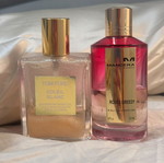 Tom Ford Soleil Blanc shimmering body oil and Mancera Roses Greedy Eau de Parfum