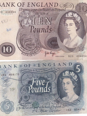 Bank of England banknotes used