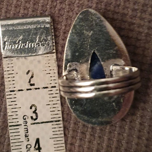 Sodalite Silver Plated Ring New, Size USA 9, Handmade