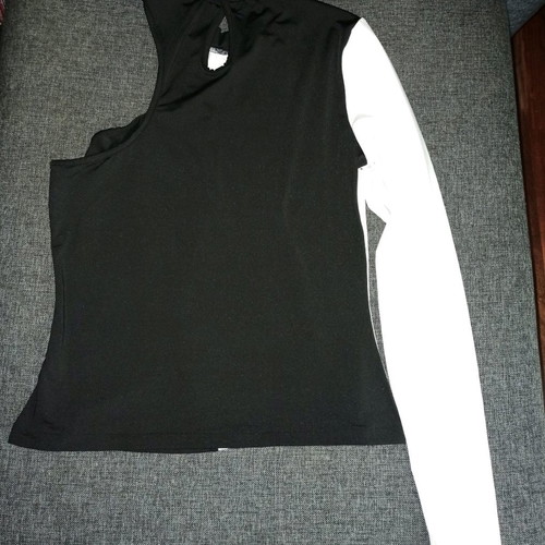 Black and white one-shoulder top refurbished, size L