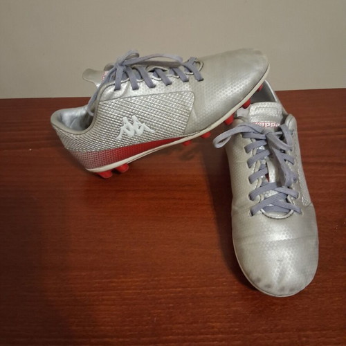 Kappa Saker football shoes used, size 32, silver and red