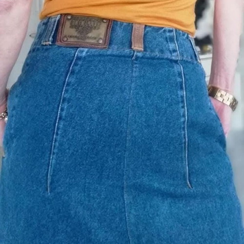 Vintage denim long skirt size 38 like new, blue