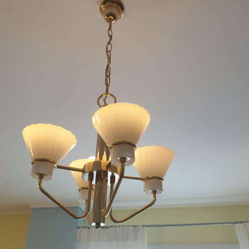 Six-light and four-light ceiling lights used, sold together