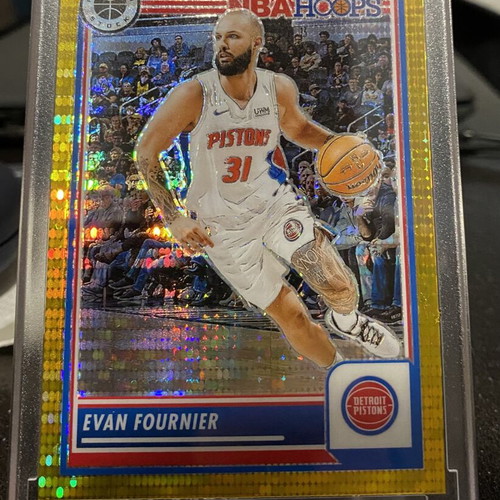 Evan Fournier 2023-24 NBA Hoops Premium Stock Gold Prizm card, new