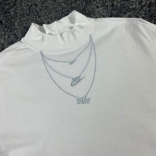 Nike Necklace Detail Mock-Neck Sweatshirt like new, white, size S