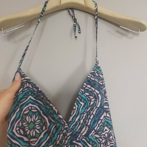 H&M dress used, summer style, blue and green, size S