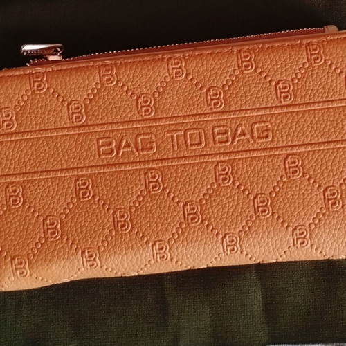 A To Z Greek wallet with multiple card slots, brown-orange