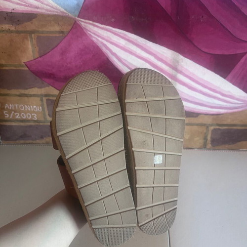 Estil platform sandals, tan brown, size 36