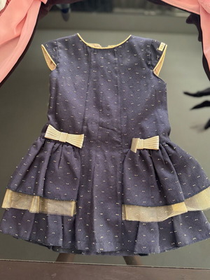 Φορεματάκι M&B για κοριτσάκια 2 ετών, σαν καινούργιο, μπλε με χρυσές λεπτομέρειες