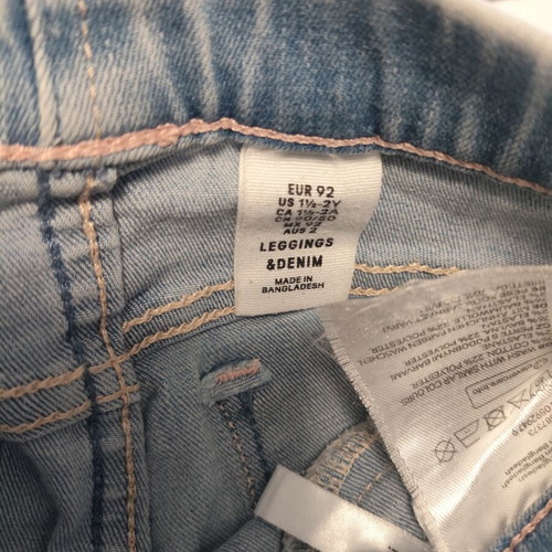 Girls' denim pants and purple blouse set used with marks