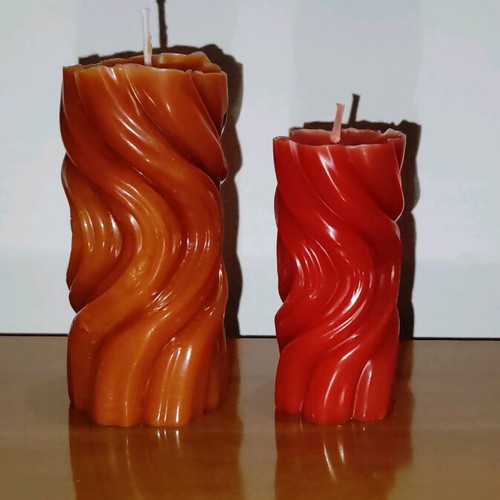 Set of handmade scented candles made of natural beeswax new