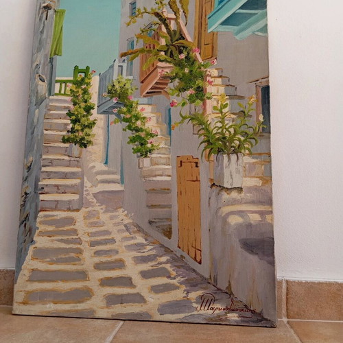 Oil painting canvas used, Manos Markantonakis, 50x70
