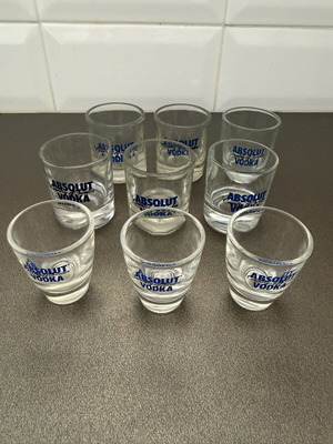 Absolut shot glasses, pack of 9, 2 types