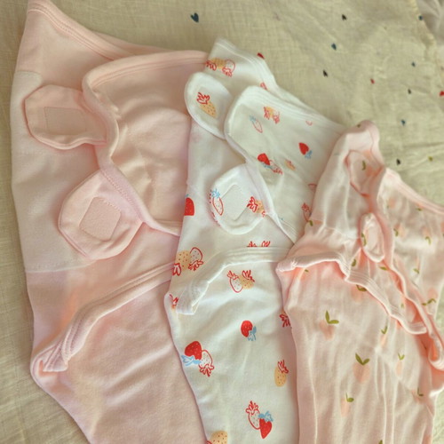 Baby Swaddle Wraps Set of 3 New Soft Cotton with Velcro