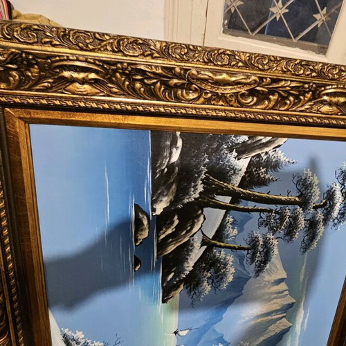 Painting like new with beautiful frame 0.76×1.00