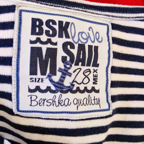 Bershka bolero M like new, white and blue