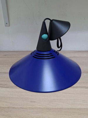Memphis style blue pendant lamp, E27 fitting