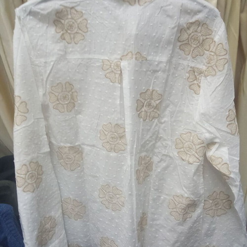Women's white shirt with garden embroidery new Yookie 100% cotton