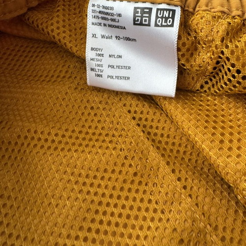 Uniqlo men's geared shorts XL like new, yellow and orange