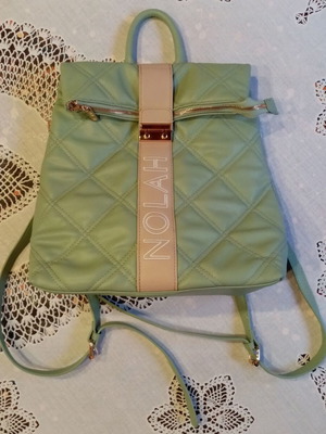 Nolah Lovely Green/Beige Backpack used with metal details