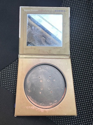 Powder blush case with mirror used