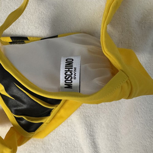 Moschino bikini top, yellow and black, size S