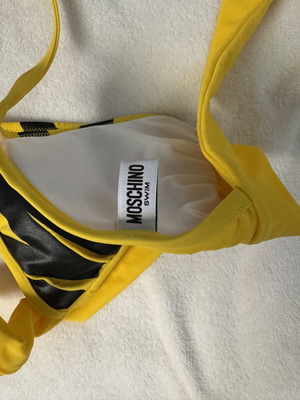 Moschino bikini top, yellow and black, size S