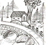 Pencil drawing original artwork 14 x 21 cm new