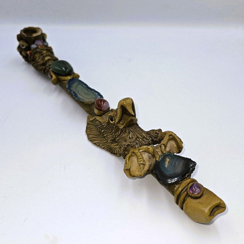 Handmade pipe with semi-precious stones used