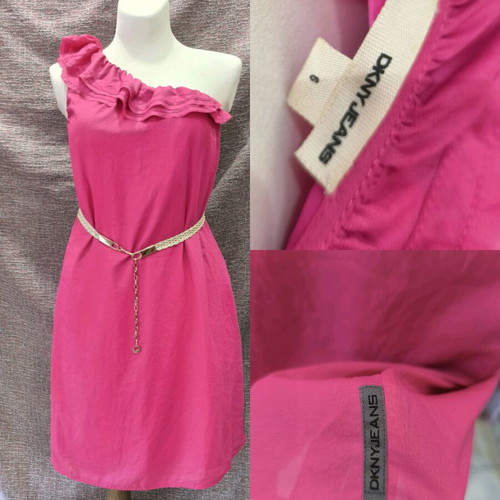 DKNY genuine cocktail summer dress size S pink like new