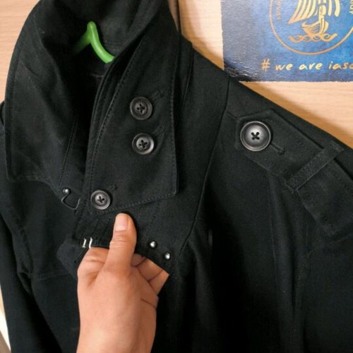 Superdry men's trench coat L like new, black cotton
