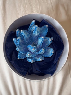 Blue lamp made to order with glitter for kids room