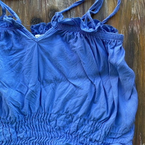 Anel Blue Viscose Crop Top like new, size M