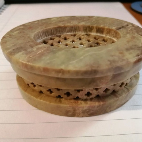 Decorative miniature antique stone container