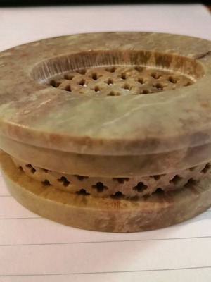 Decorative miniature antique stone container