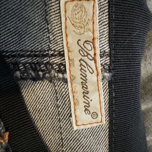 Blumarine denim pants like new, stone wash black with embroidery