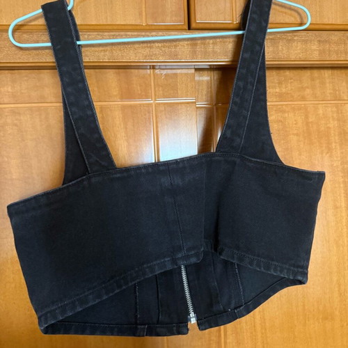 Monki denim bustier new unworn black size M