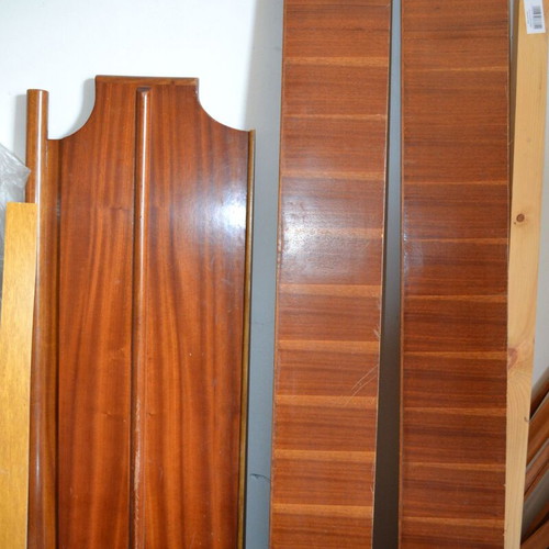 Double bed with nightstand used, storage space included