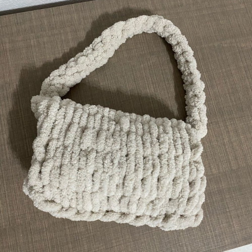 Puffy bag beige (ecru) new with handle