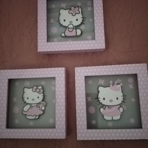 Hello Kitty decorative frames set of 3 with glass, new
