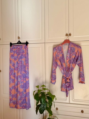 Project Soma floral σετ S/M με κιμονό και παντελόνι καμπάνα σαν καινούργιο