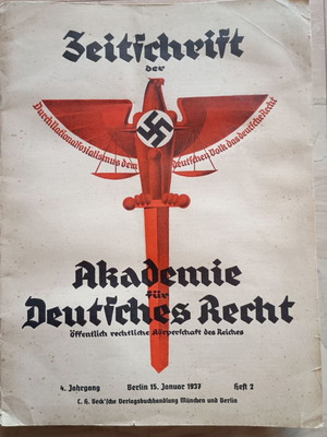 Zeitschrift der Akademie für Deutsches Recht magazine 1937