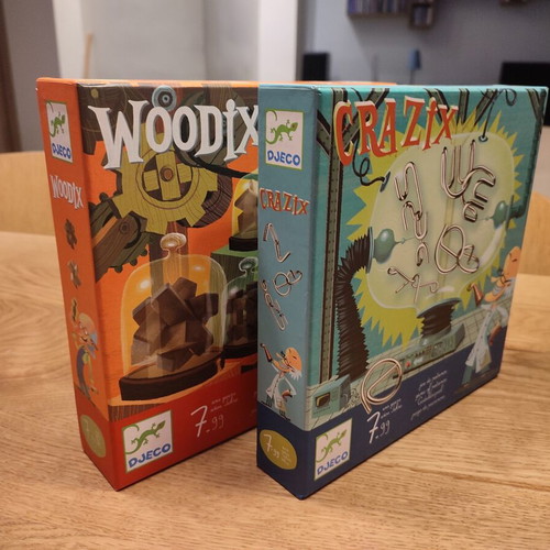 Djeco Woodix and Crazix wooden and metal puzzles like new