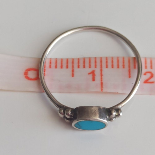 Handmade silver ring with turquoise like new