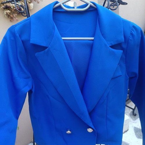 Blue blazer and shorts skirt set size S/M new