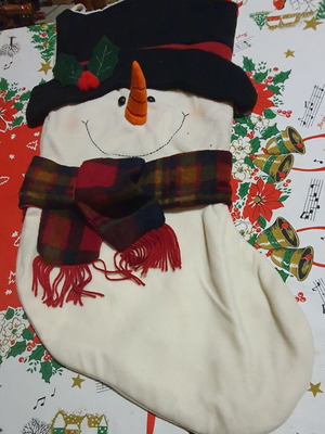 Christmas stocking snowman new 68x45 cm