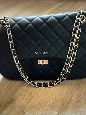 Nolah shoulder bag new, black with gold chain